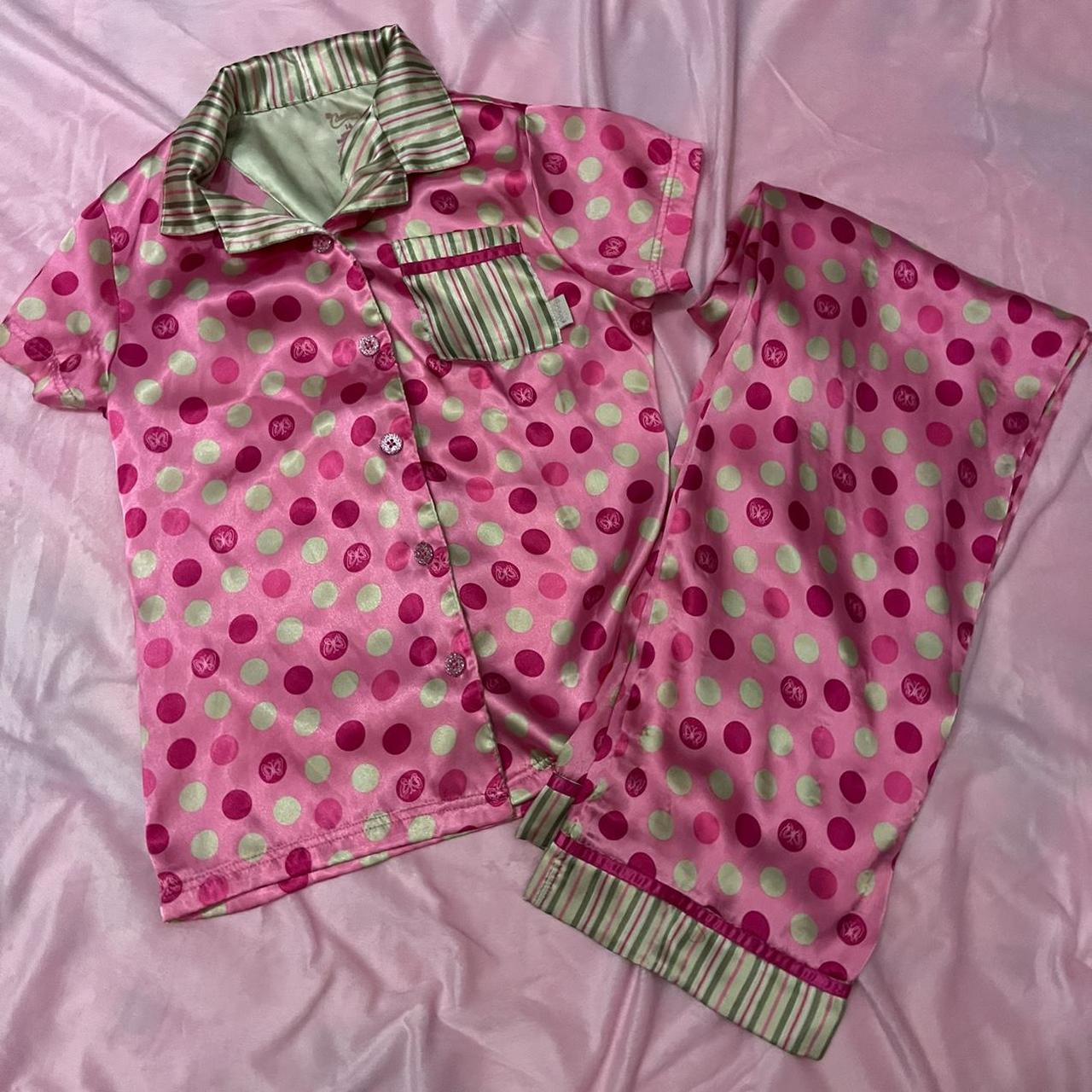 Satin dotted pajamas by candies - Depop
