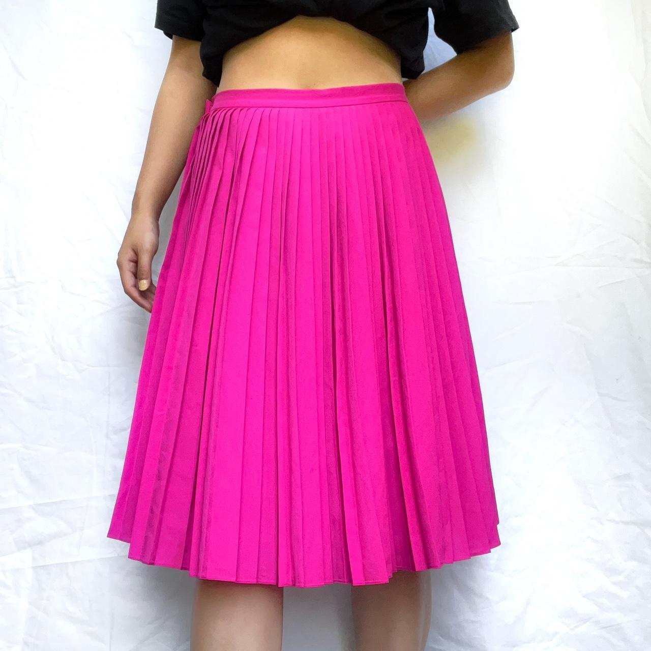 High Waisted Hot Pink Accordion Skirt High Waisted Hot Pink