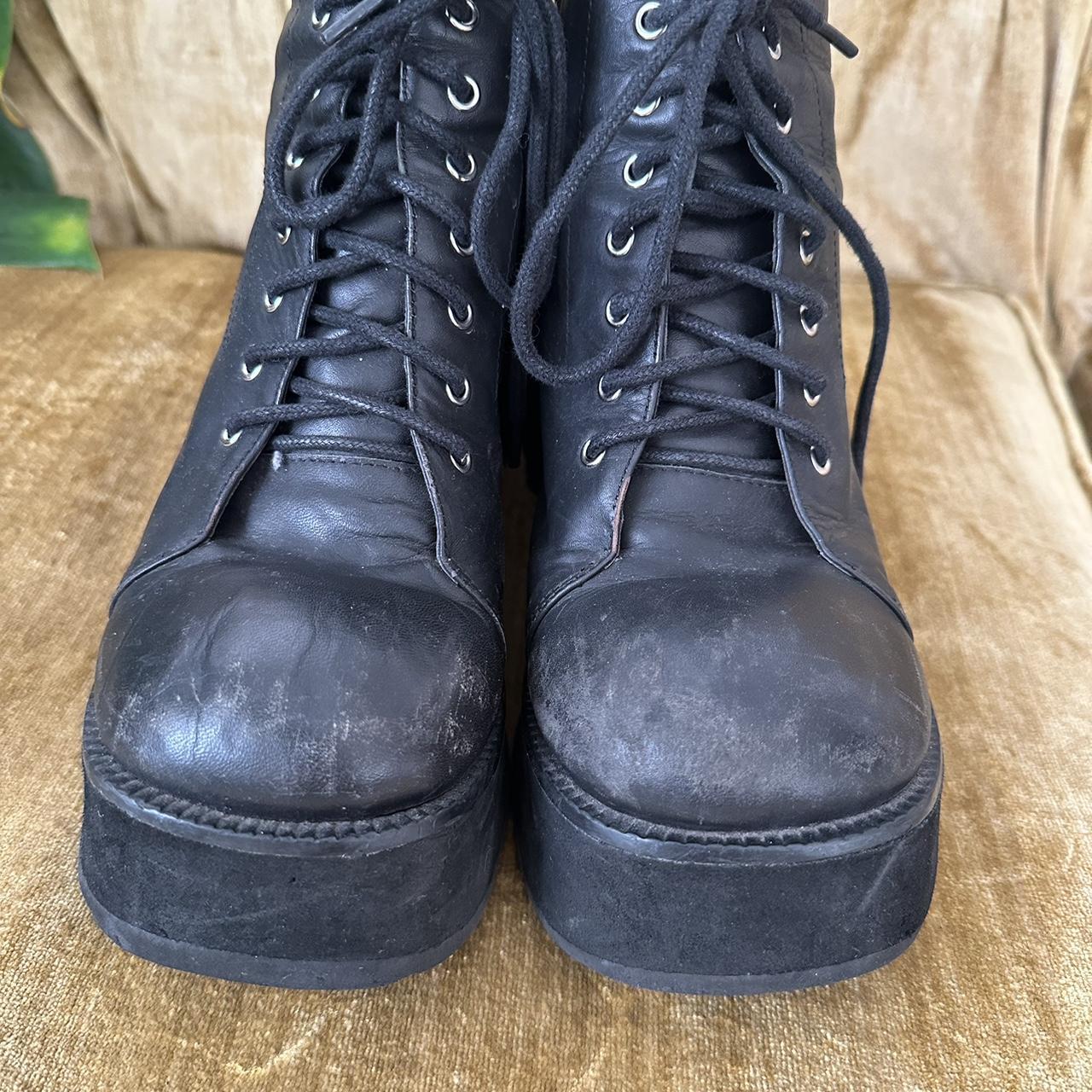 UNIF black platform boots 🖤 Lace up, zip closure... Depop