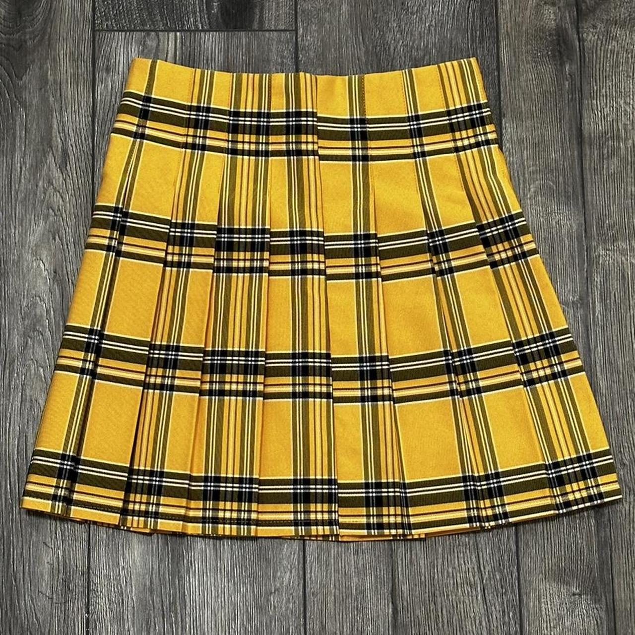 Plaid skirt black and yellow hotsell