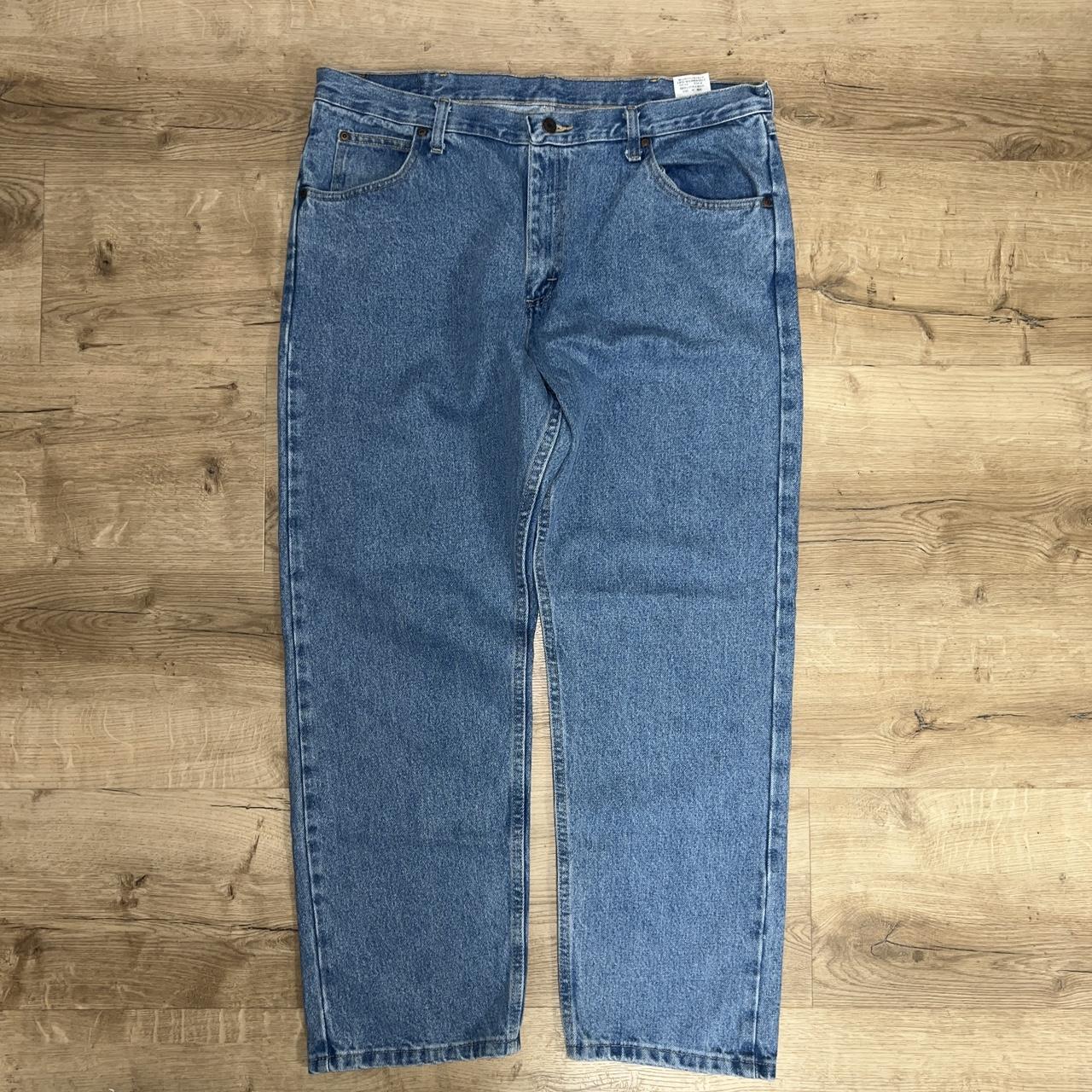 Size 38x30 Wrangler Jeans light blue. Brand new unworn - Depop