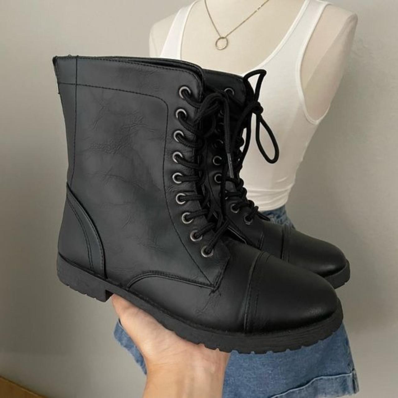 Charlotte russe lace shop up combat boots