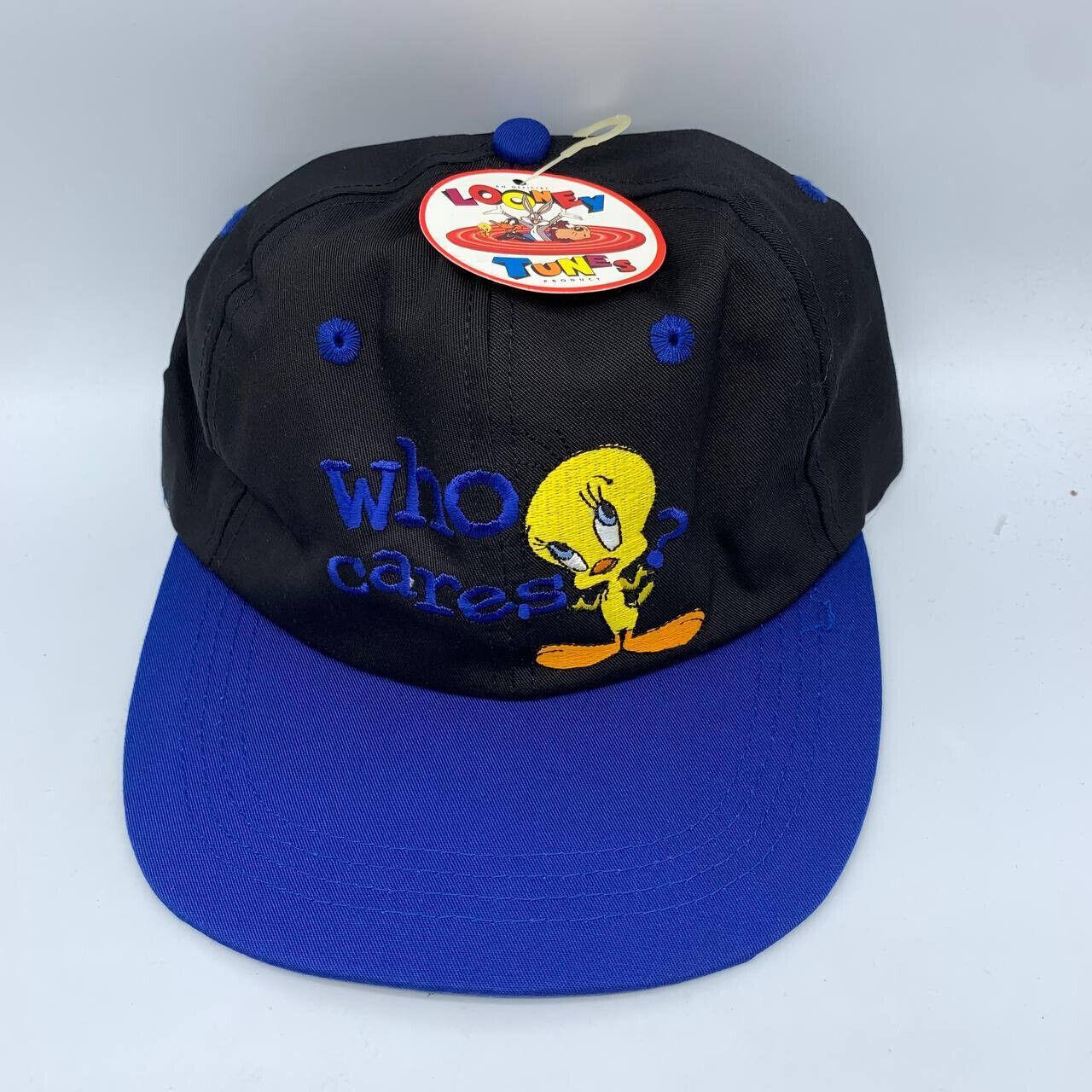 Tweety Bird Who Cares? Looney Tunes Hat Stretch Cap... - Depop