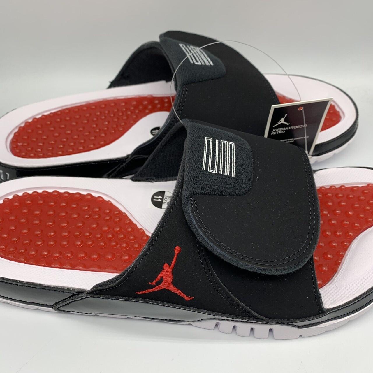 Air Jordan Hydro XI Retro Bred Slides Size. Depop