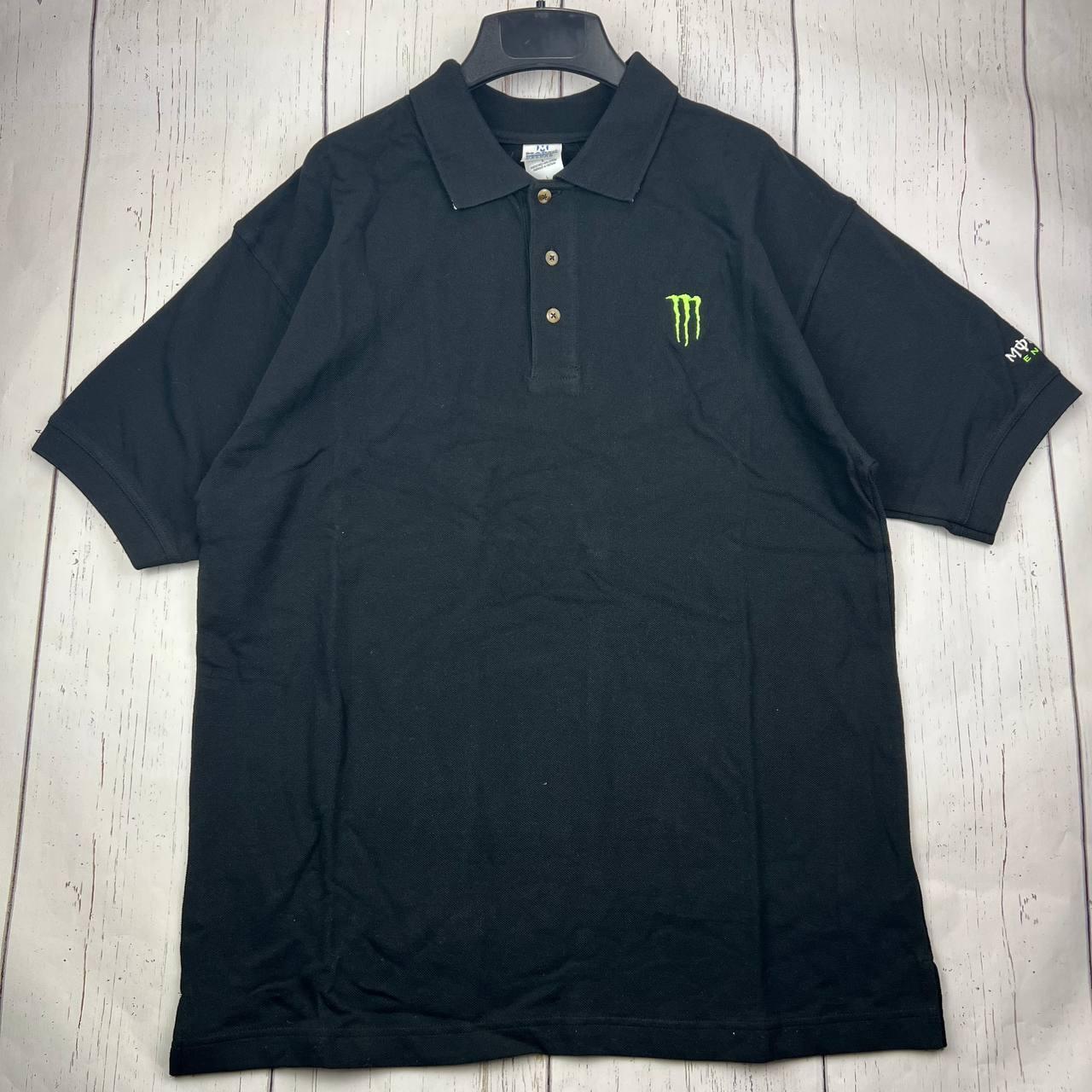 Vintage Monster Energy Plain Polo Shirt Buttoned. Depop