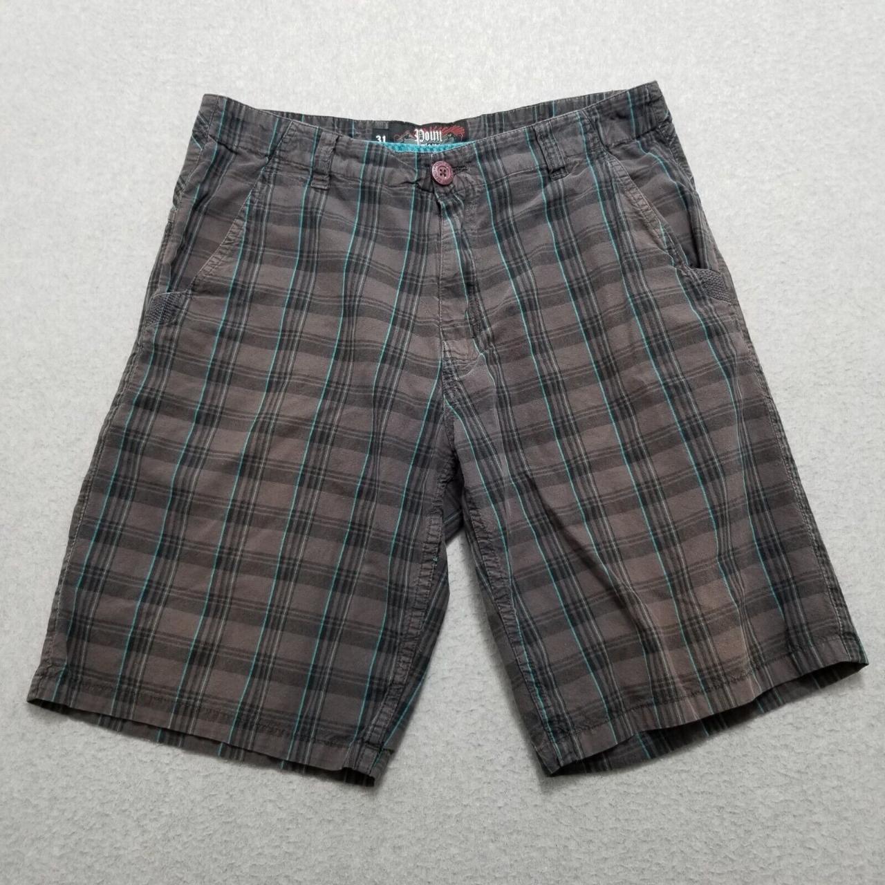 #Point #Zero #Shorts Mens 32 Brown #Plaid Casual... - Depop