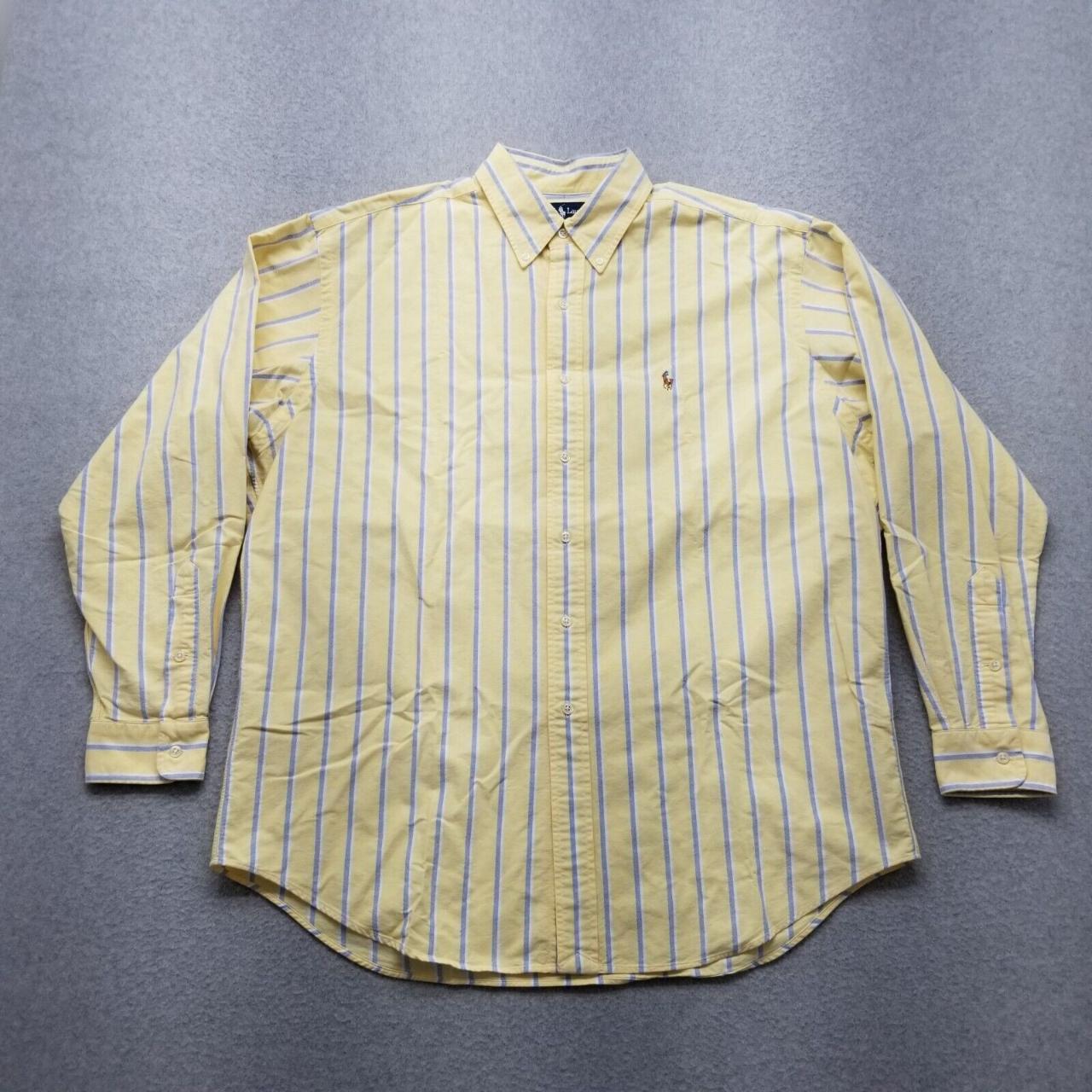 #Ralph #Lauren #Shirt Mens Large Yellow Striped... - Depop