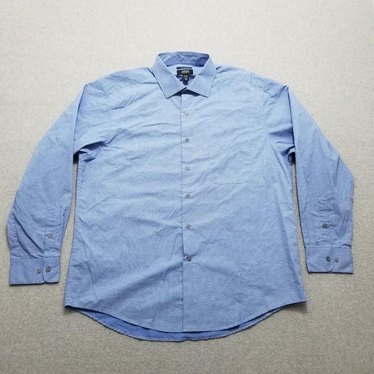 #Alfani #Shirt Mens Large Blue Casual Button Up... - Depop