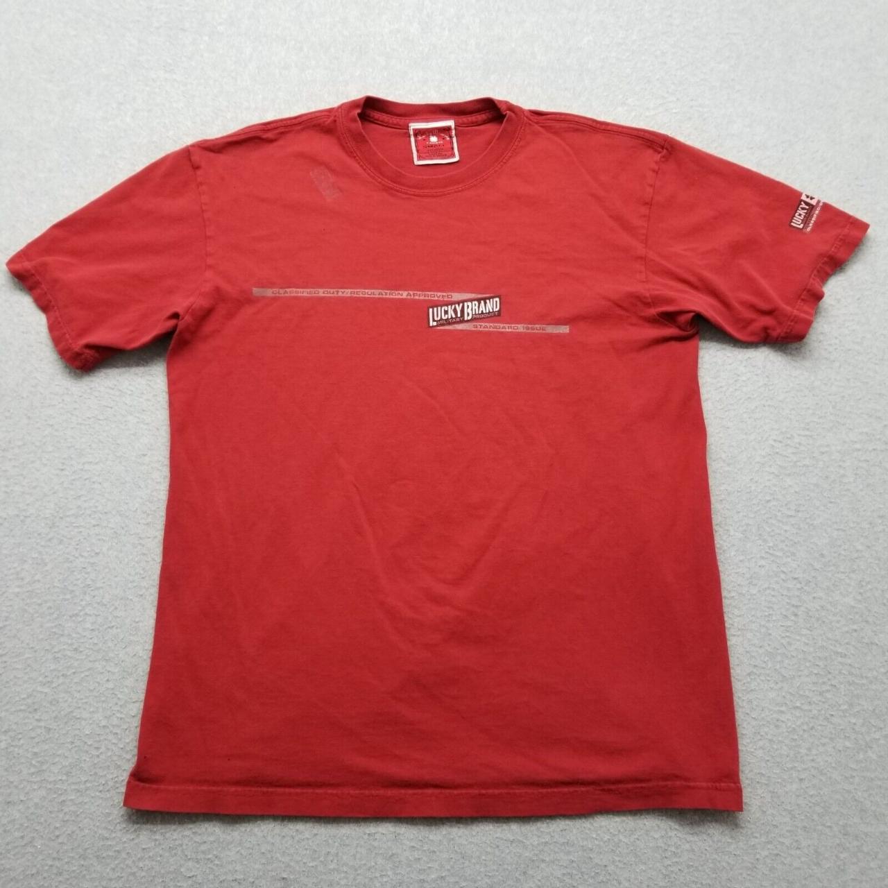 Vintage Lucky Brand Crew-Neck Red T-Shirt 👕 🛍️ ships - Depop