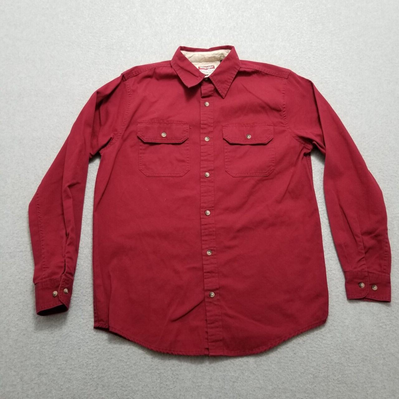 #Wrangler #Shirt Mens Small Red Button Up... - Depop