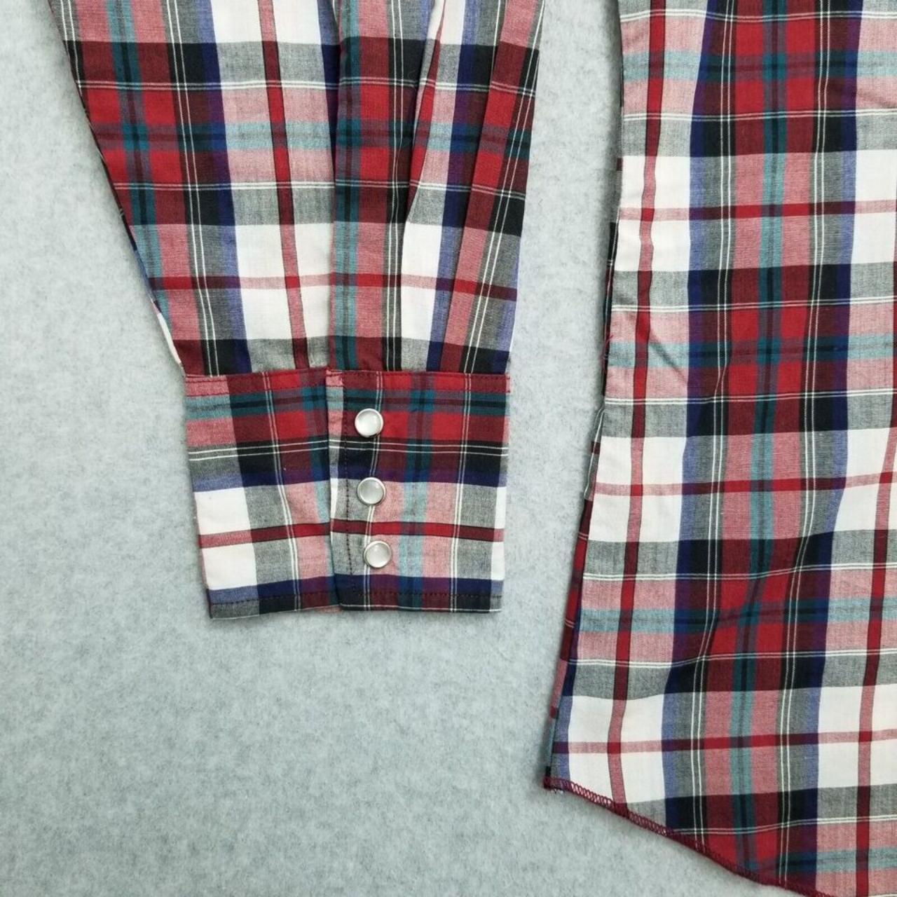 #Wrangler #Shirt Mens XL Red Plaid Western Button Up... - Depop