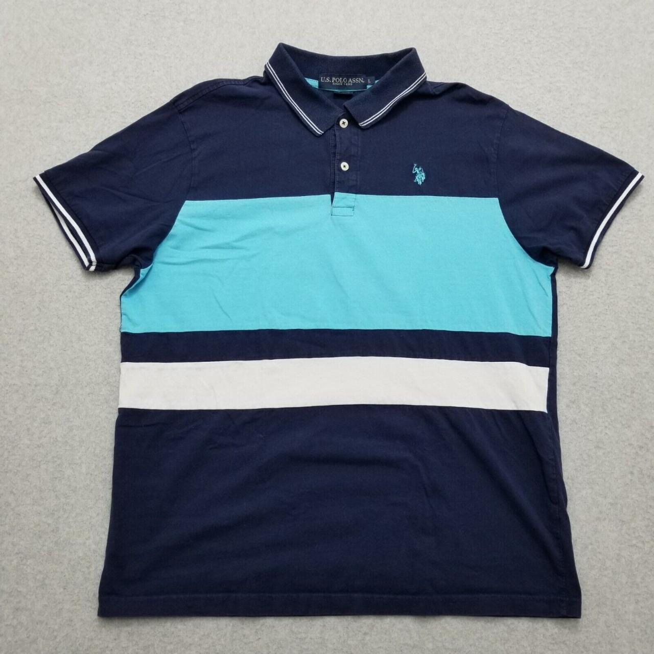 #US #Polo #Assn #Shirt Mens Large Blue Striped... - Depop