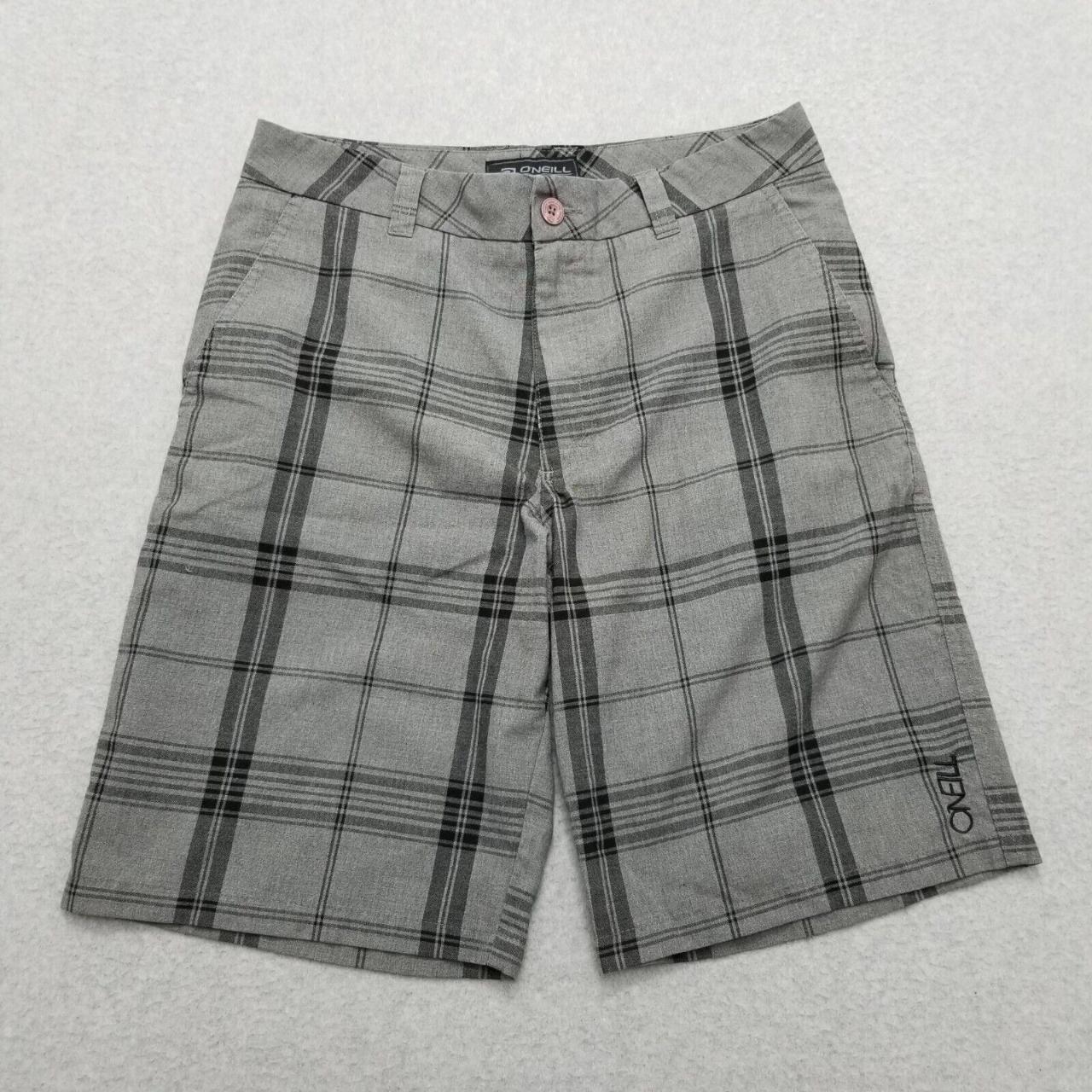 Oneill Shorts Mens 30 Gray Plaid Chino Pockets... - Depop