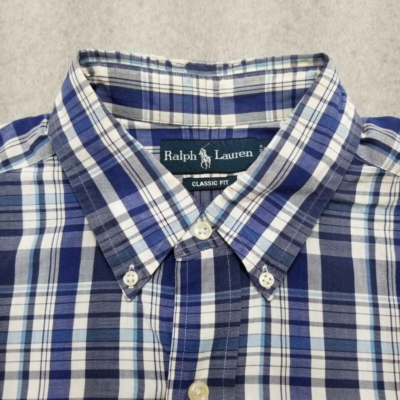 #Ralph #Lauren #Shirt Mens Large Blue Plaid Casual... - Depop