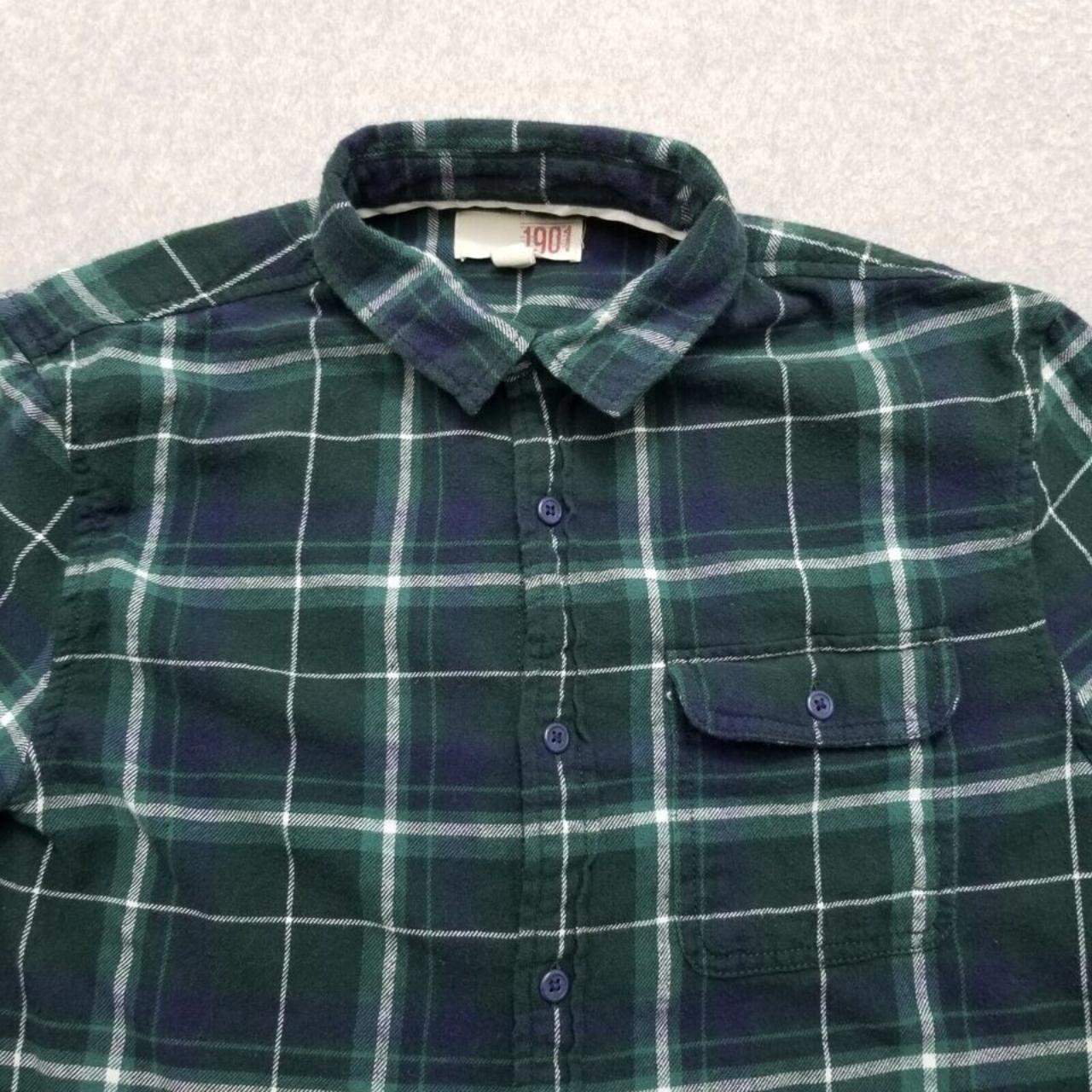 #1901 #Shirt Mens Small Green Plaid Button Up... - Depop