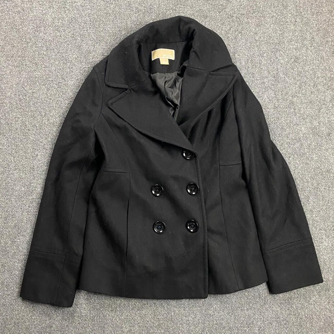 Michael Kors Pea Coat Women s Small Black Wool Blend