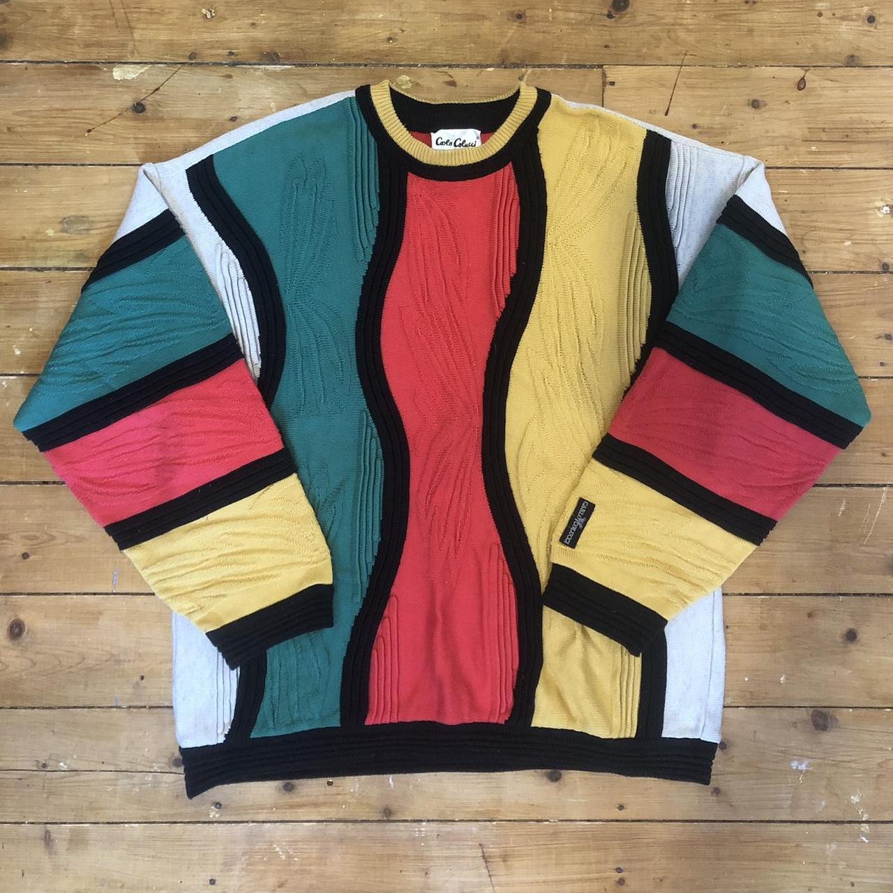 Carlo Colucci Coogi style Patterned Sweatshirt Depop