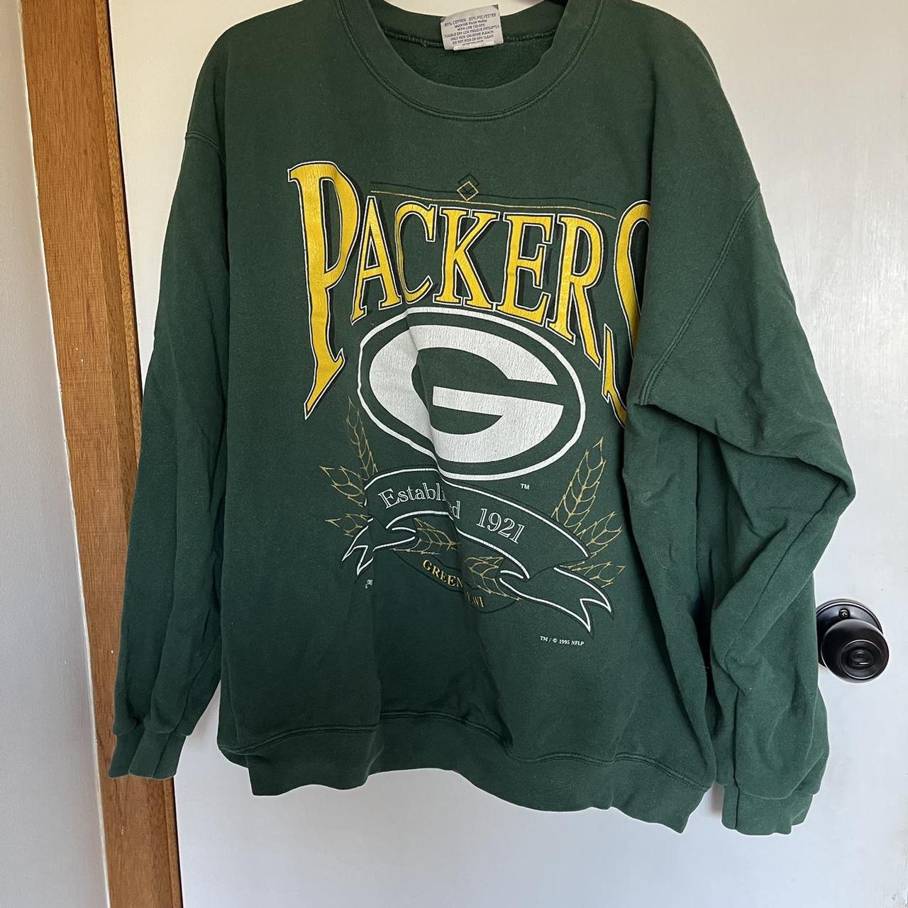 Green Bay packers crew neck sweat shirt jumper - Size L - Depop