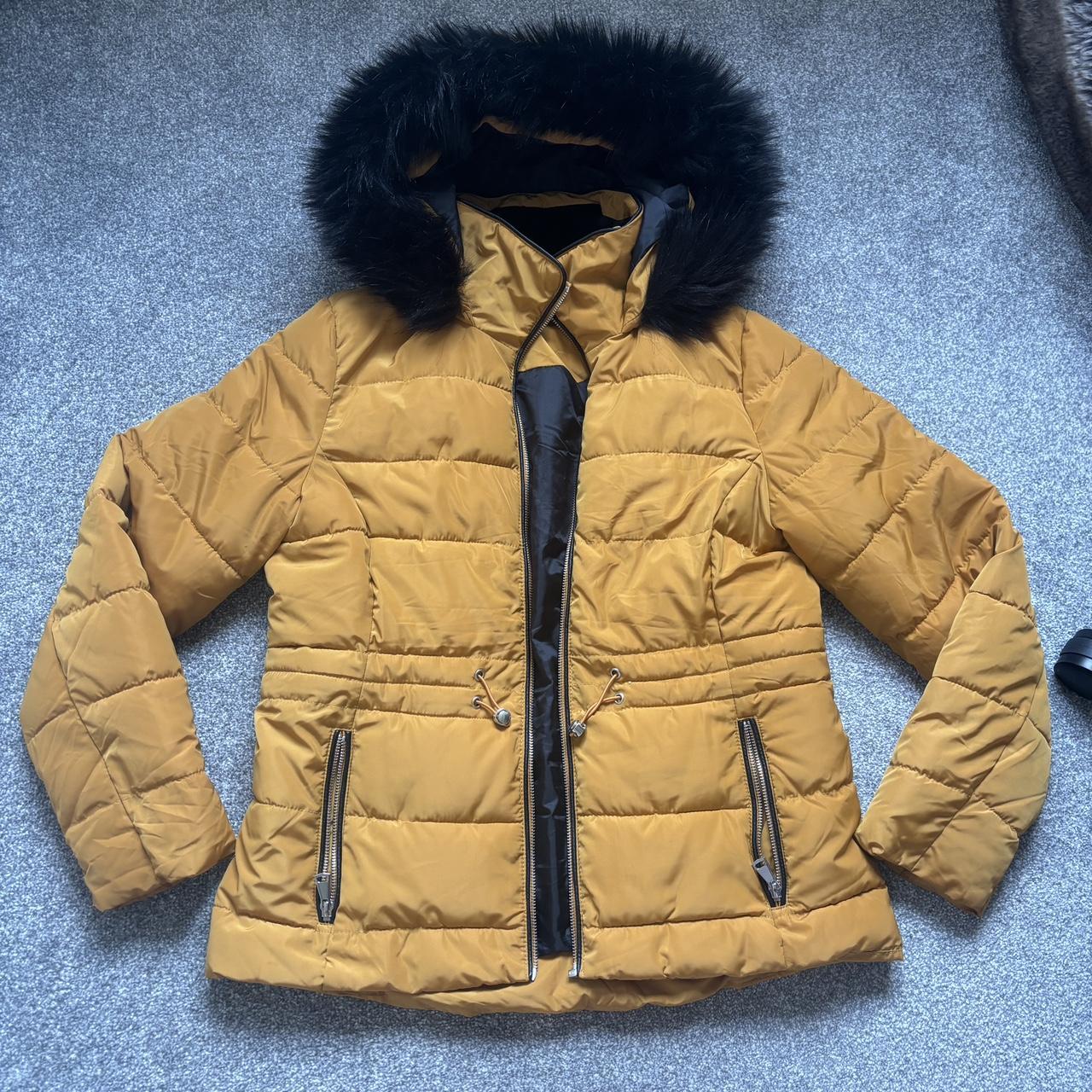 Peacocks Yellow Puffer Coat. Size 12. Brought from a. Depop