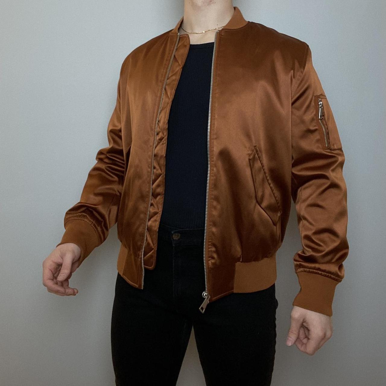 H&M copper bomber jacket from 2016. Still in perfect... Depop