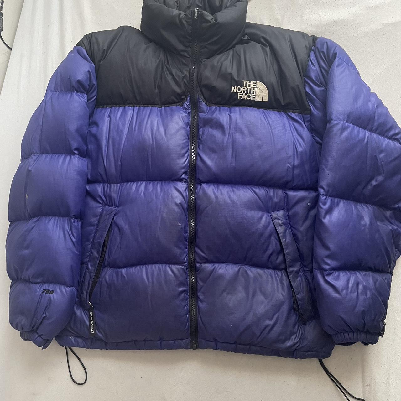 VINTAGE Purple The North Face Nuptse 700, used. Good... - Depop