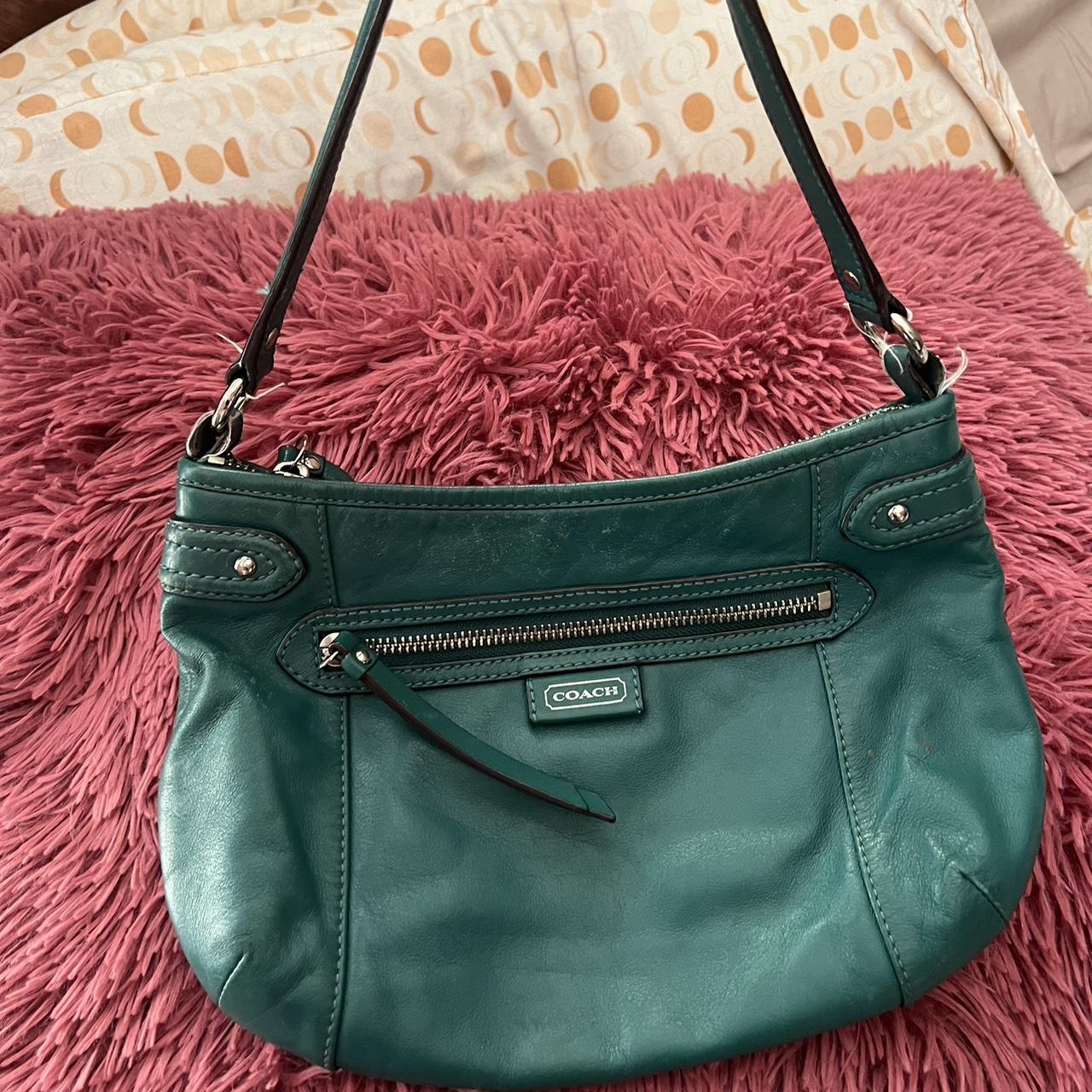 Teal hot sale coach purse