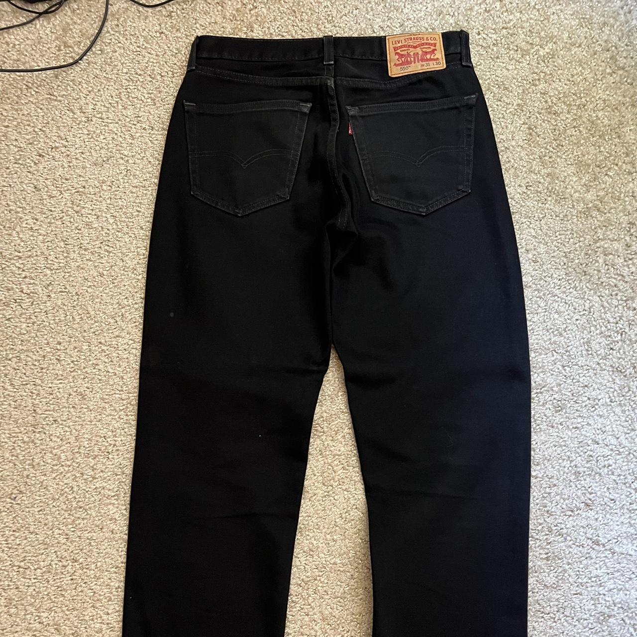 Worn in black levis 550s. 32x30. roomy, but not too... - Depop