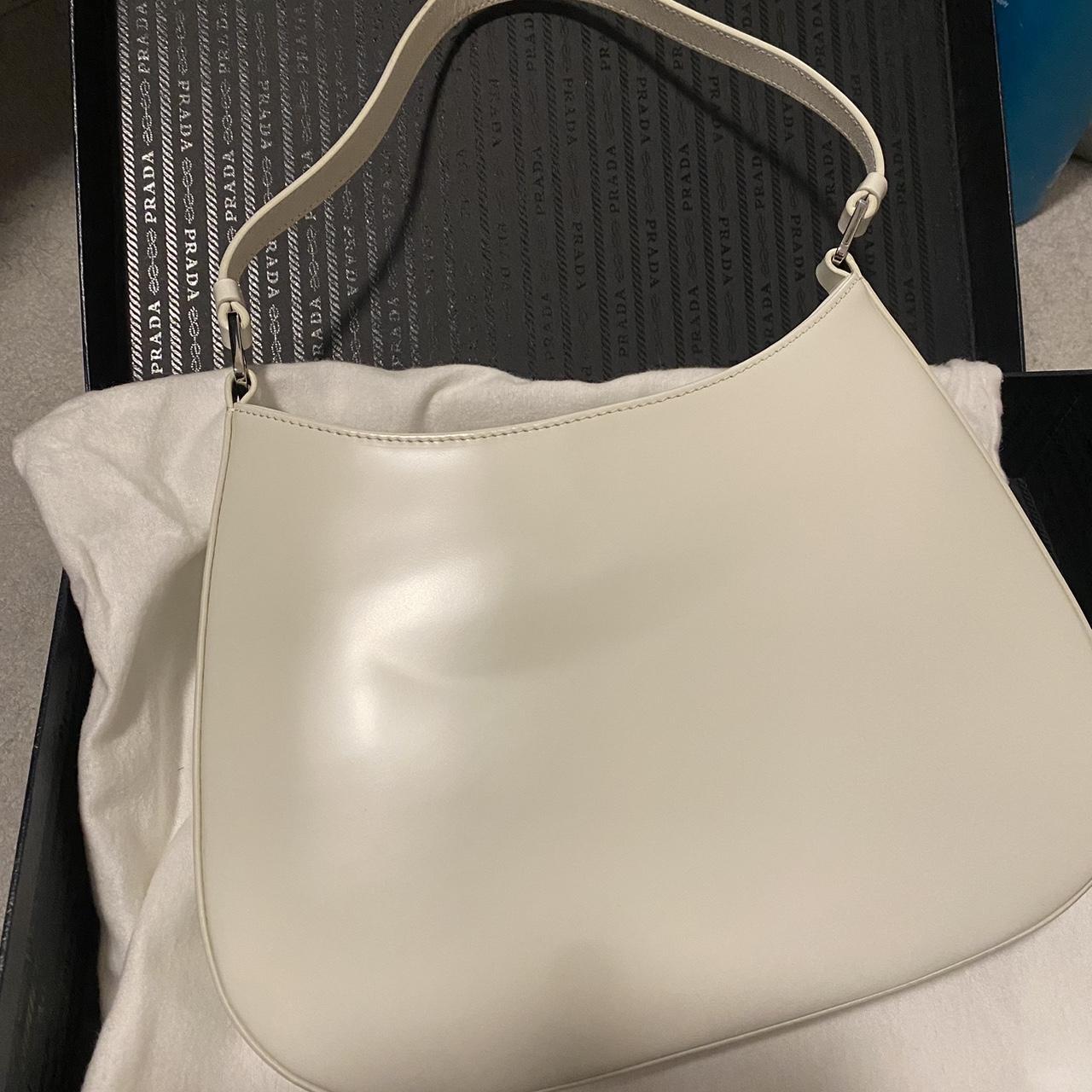 Prada Cleo bag in white with Brushed leather box,... - Depop