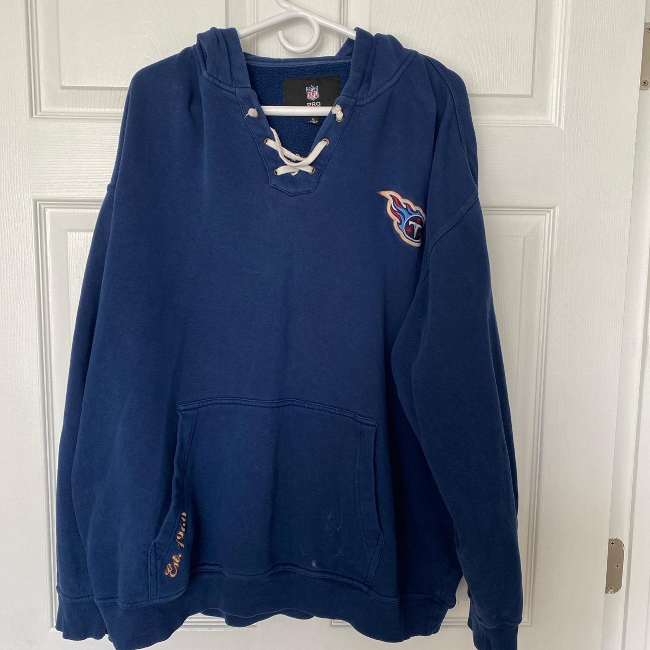 Tennessee Titans Hoodie Mens Large Blue Gray Fleece - Depop