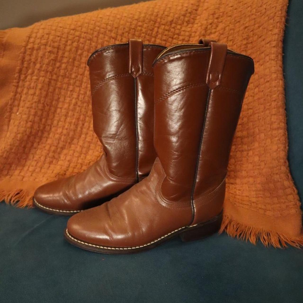 Brown cowboy riding boots. Size 5. western Depop