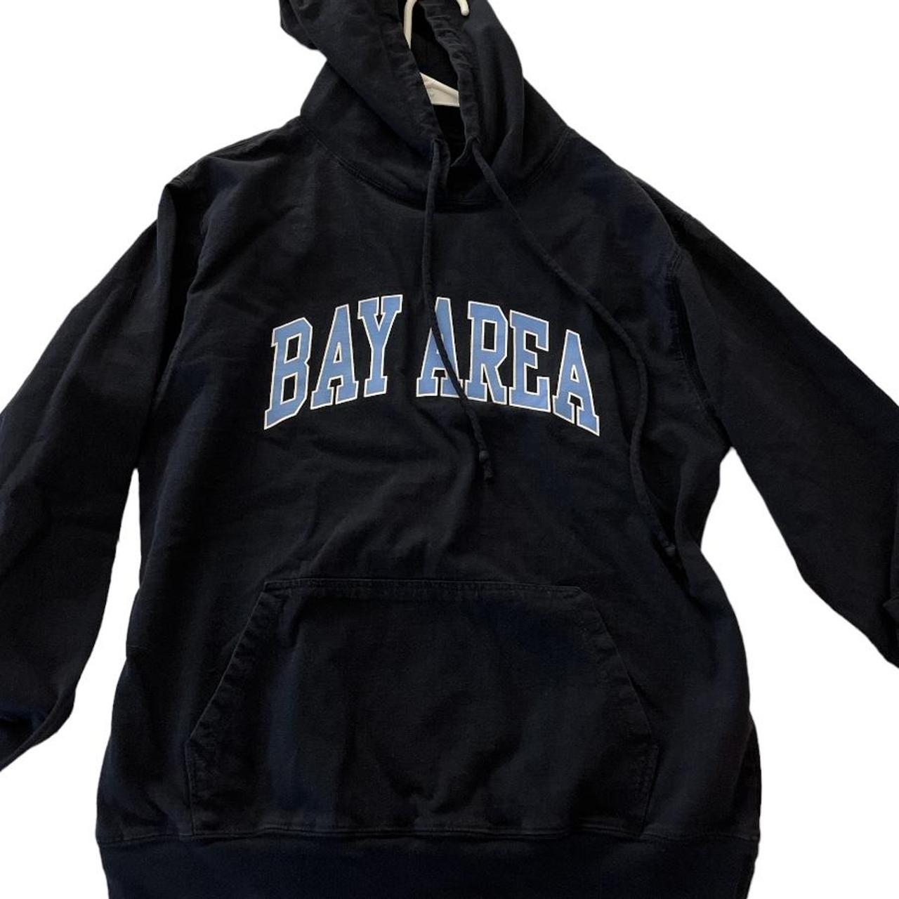 Brandy Melville Women's Navy and Blue Hoodie Depop