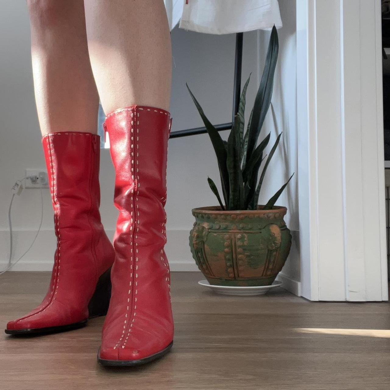 Women's Red Boots Depop