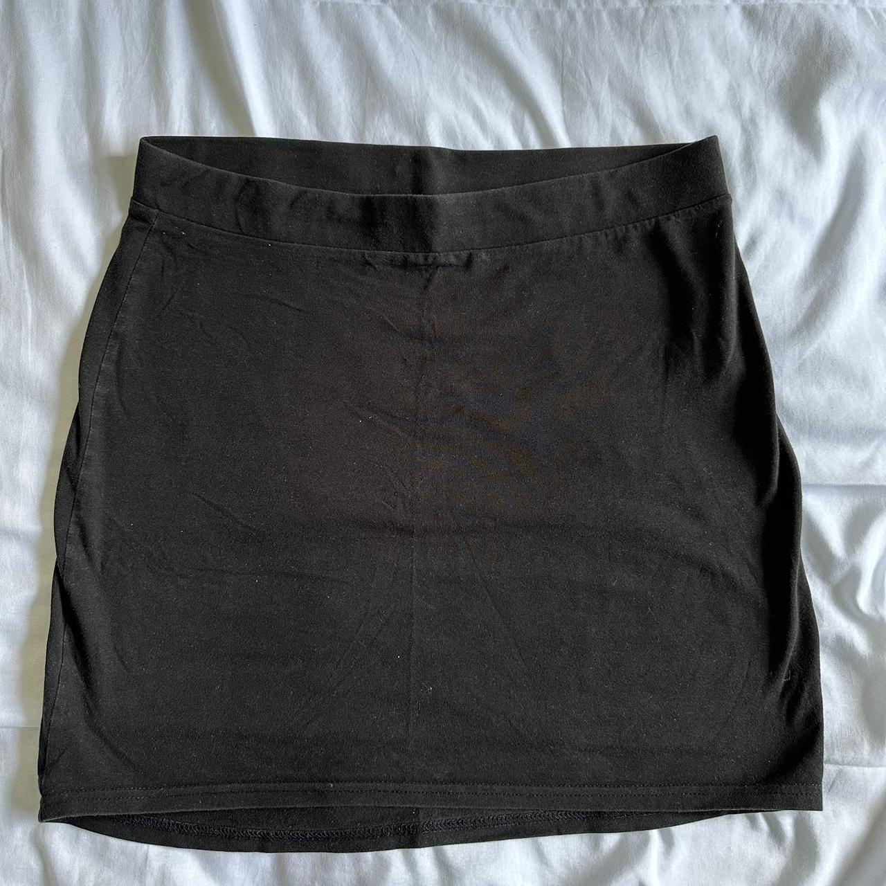 black stretchy mini skirt from h&m. size medium (m),... - Depop