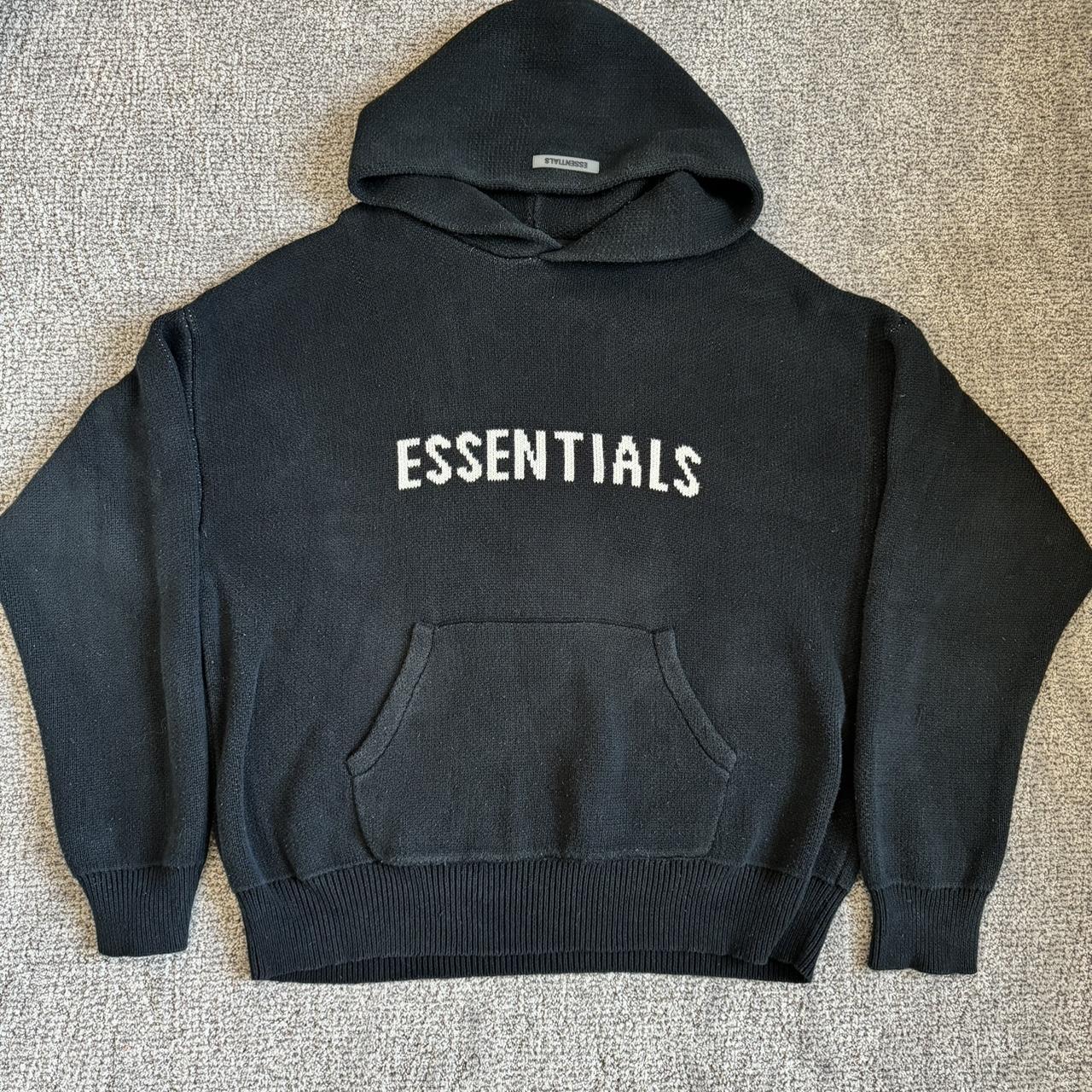 Knit Felpa Hoodie Black Knitted Jersey Buy Fear Of God Essentials