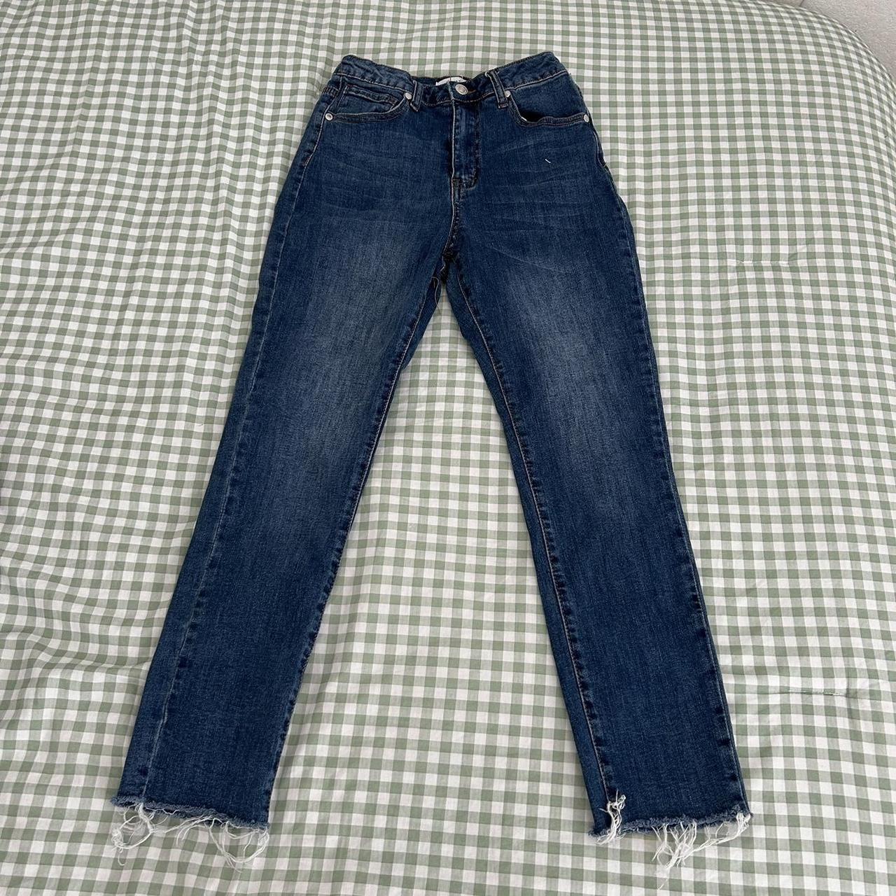 Light blue jeans with frayed bottoms. Never worn. I... - Depop