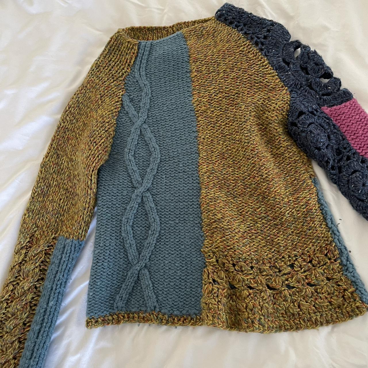 Women's Sweater - Multi - M – Insane patchwork wo… - image 1