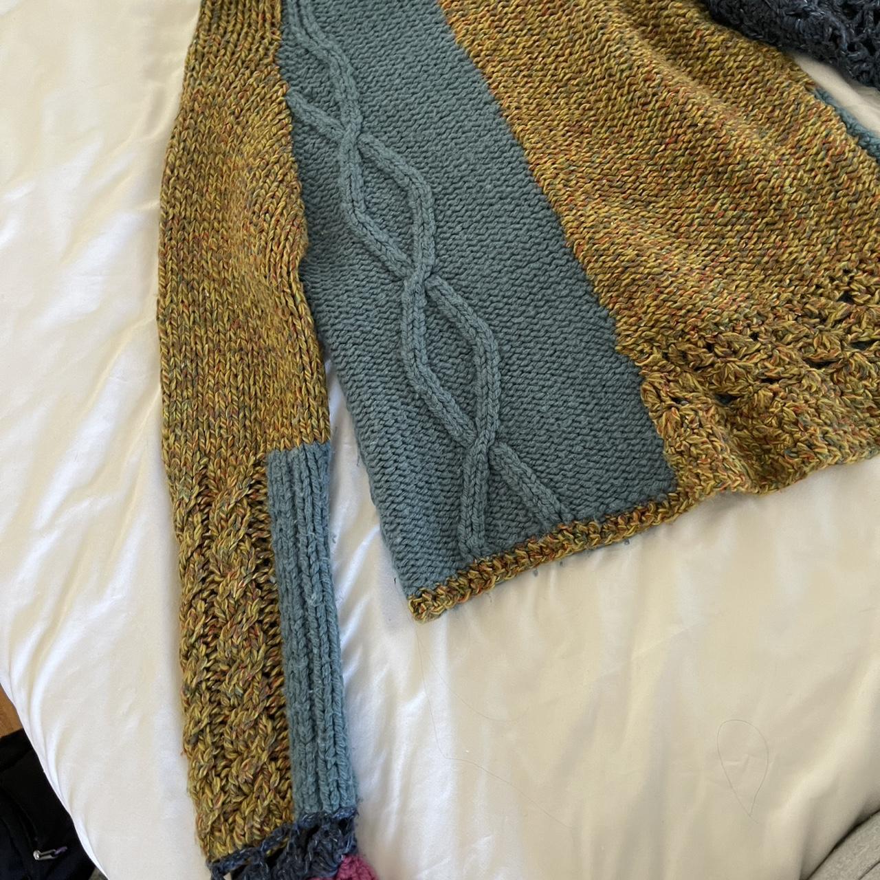 Women's Sweater - Multi - M – Insane patchwork wo… - image 2