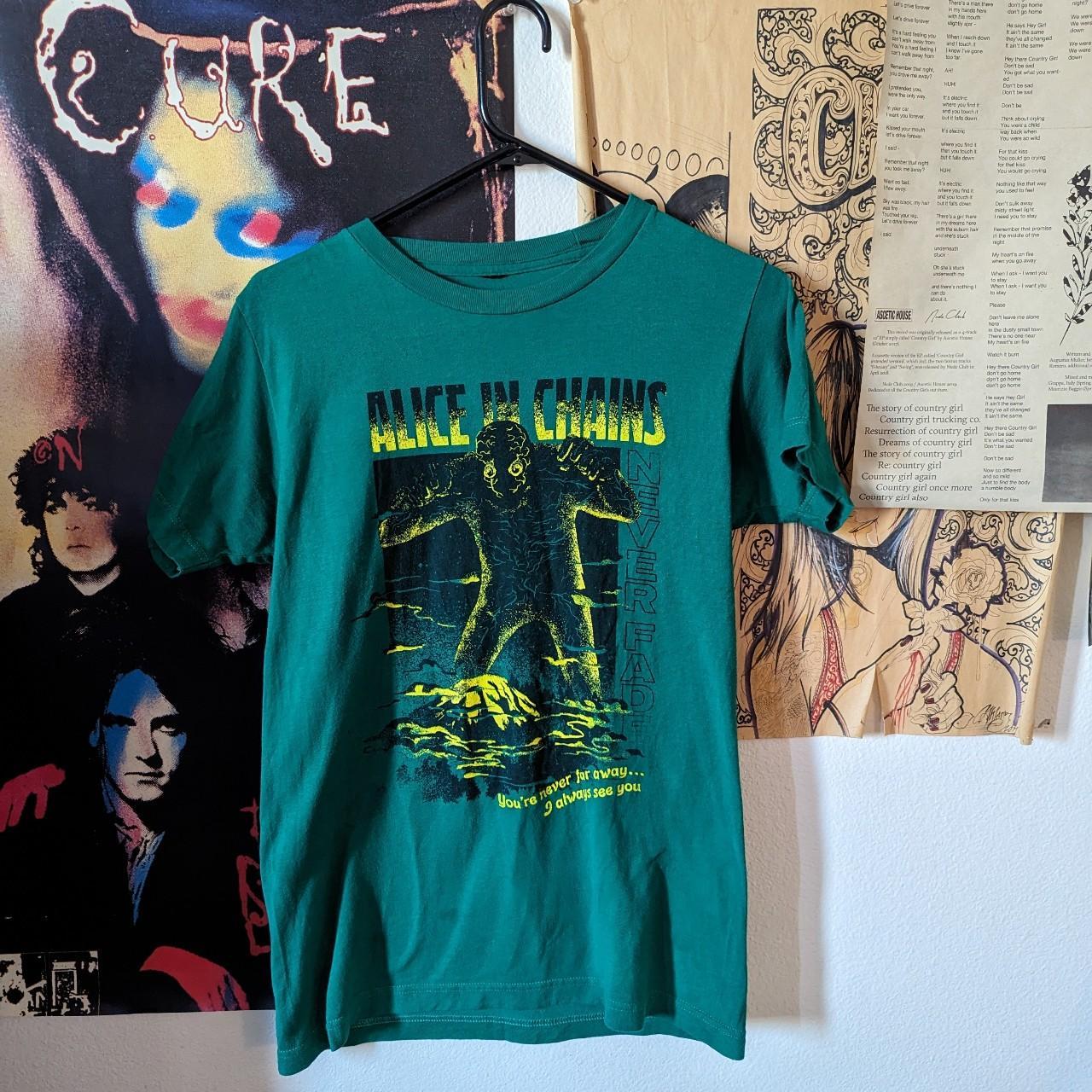 Alice in Chains band tee (Green... Depop
