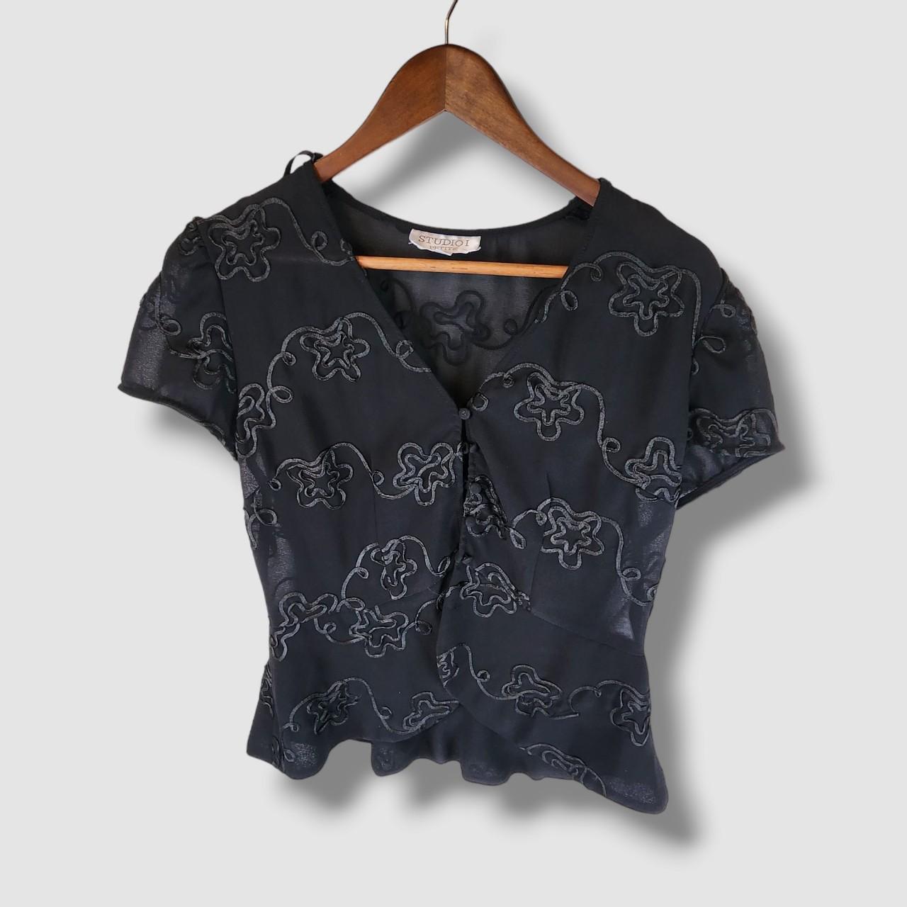 JCPenney Women's Black Blouse Depop