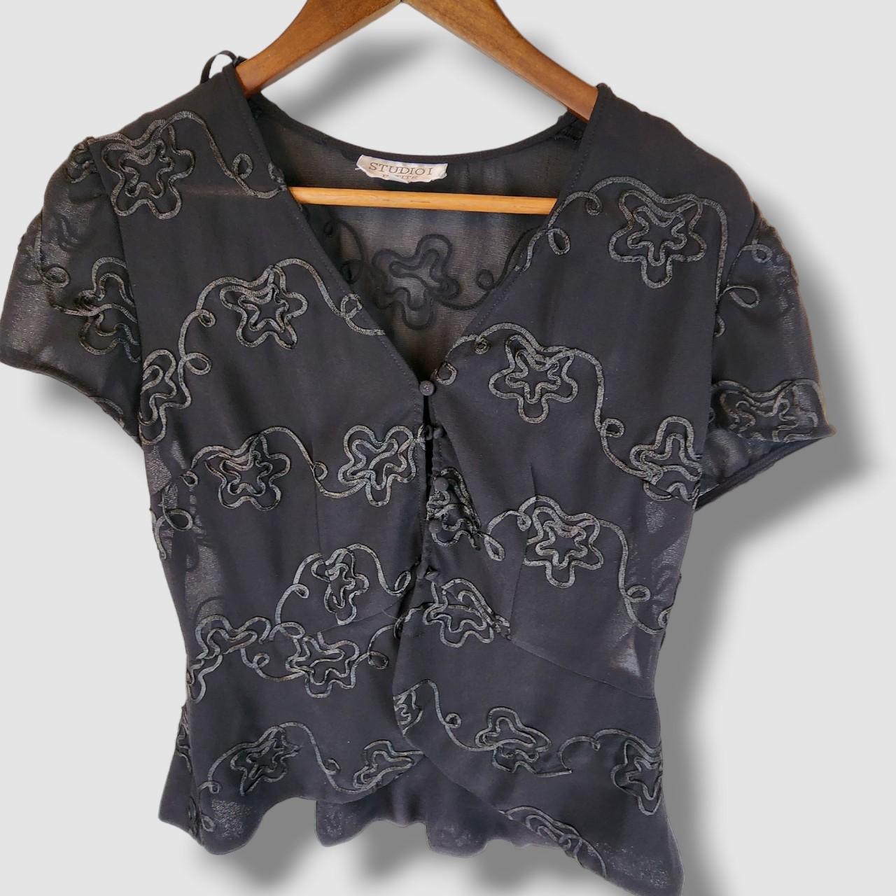 JCPenney Women's Black Blouse Depop