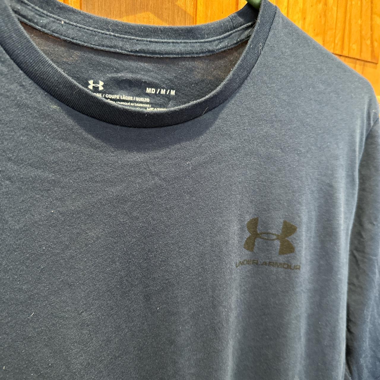 Under armour cotton t shirt navy blue good... - Depop