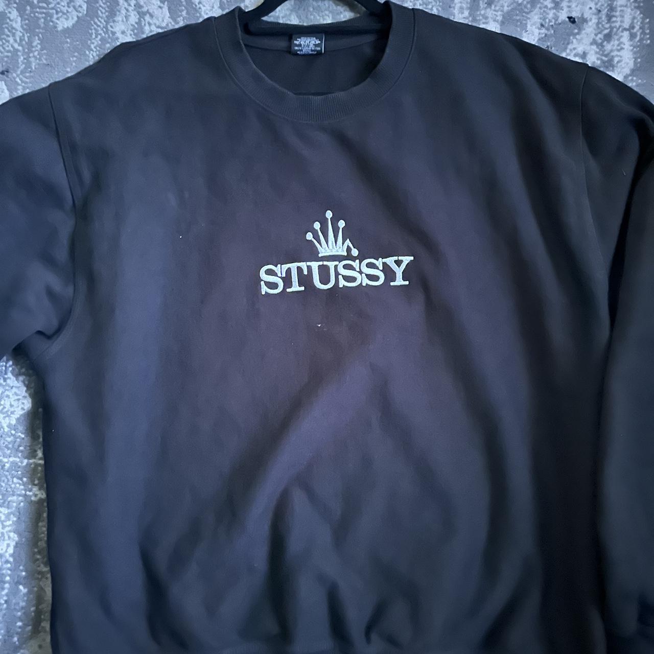 Stussy broken crown sweatshirt size large - Depop
