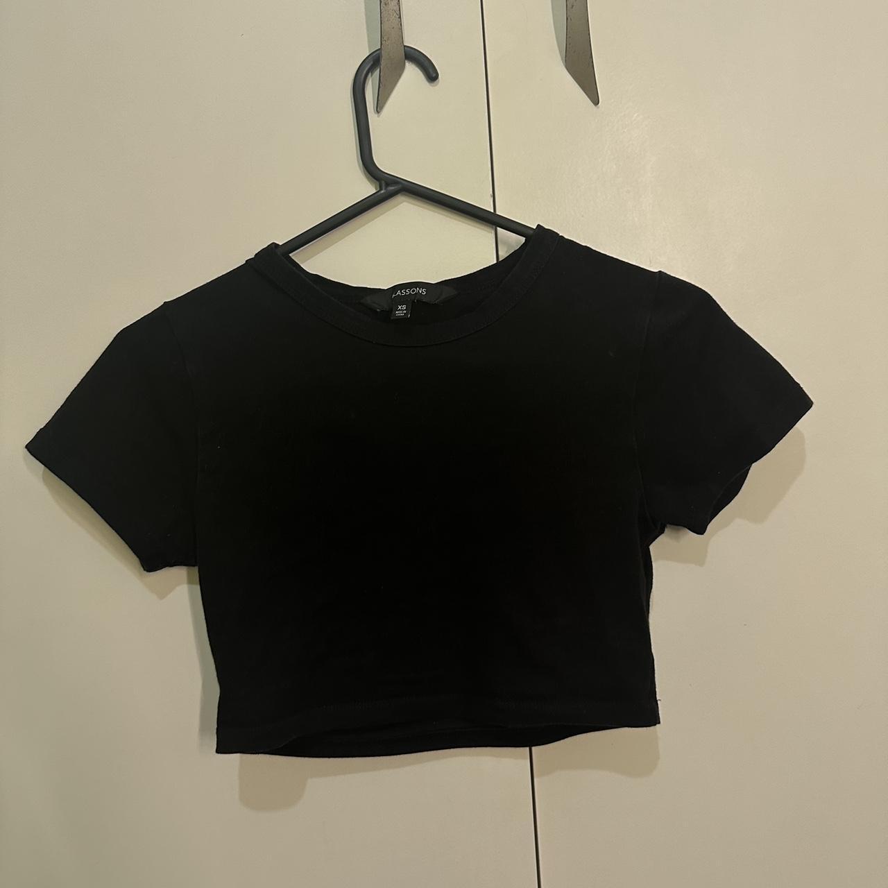 Glassons black cropped t-shirt Size xs Perfect... - Depop