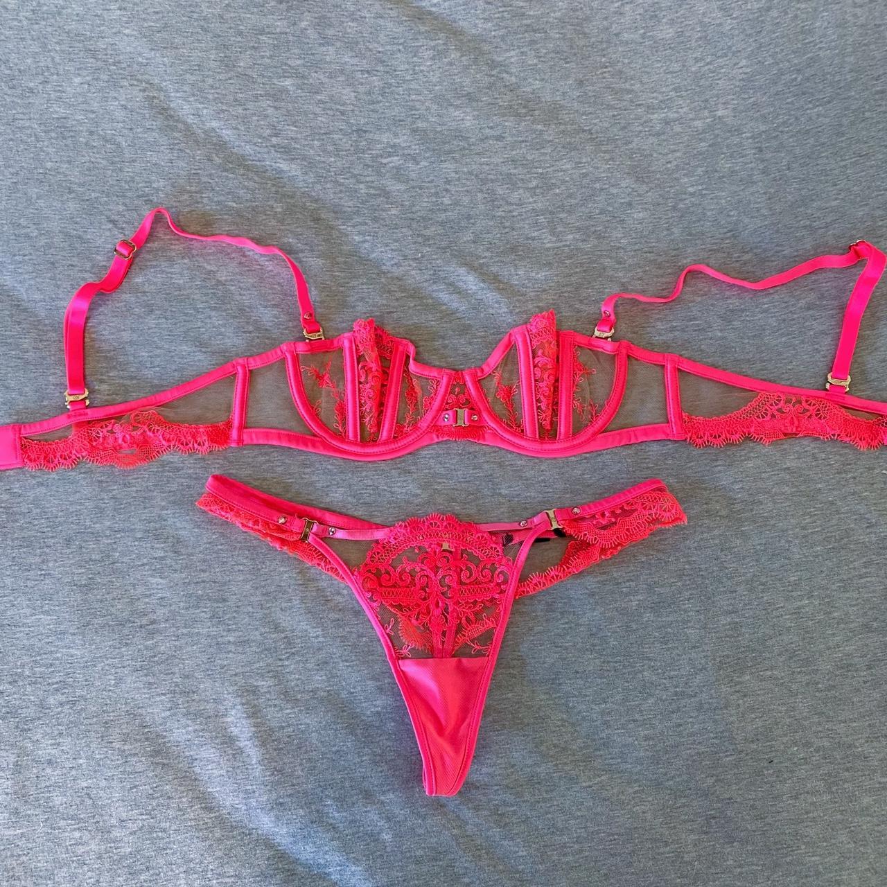 💕 Honey Birdette Pink Gabrielle 2 apiece Set 💕 🌸... - Depop