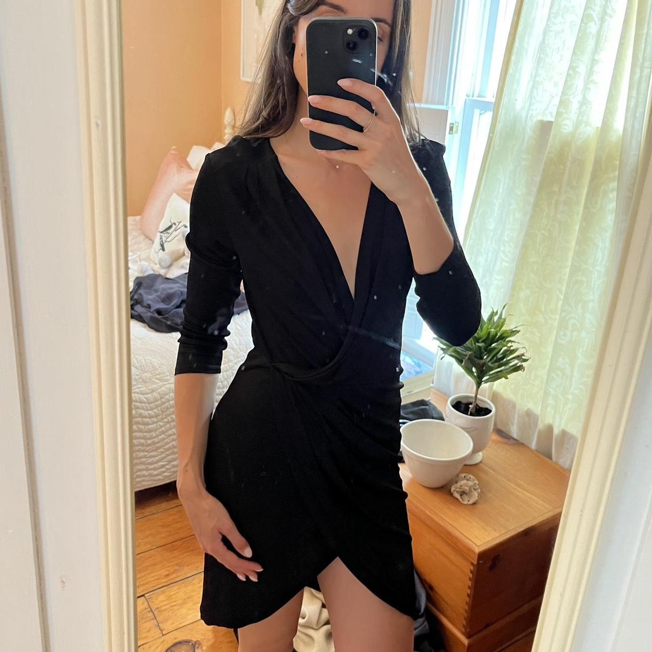 Aritzia black wrap dress best sale