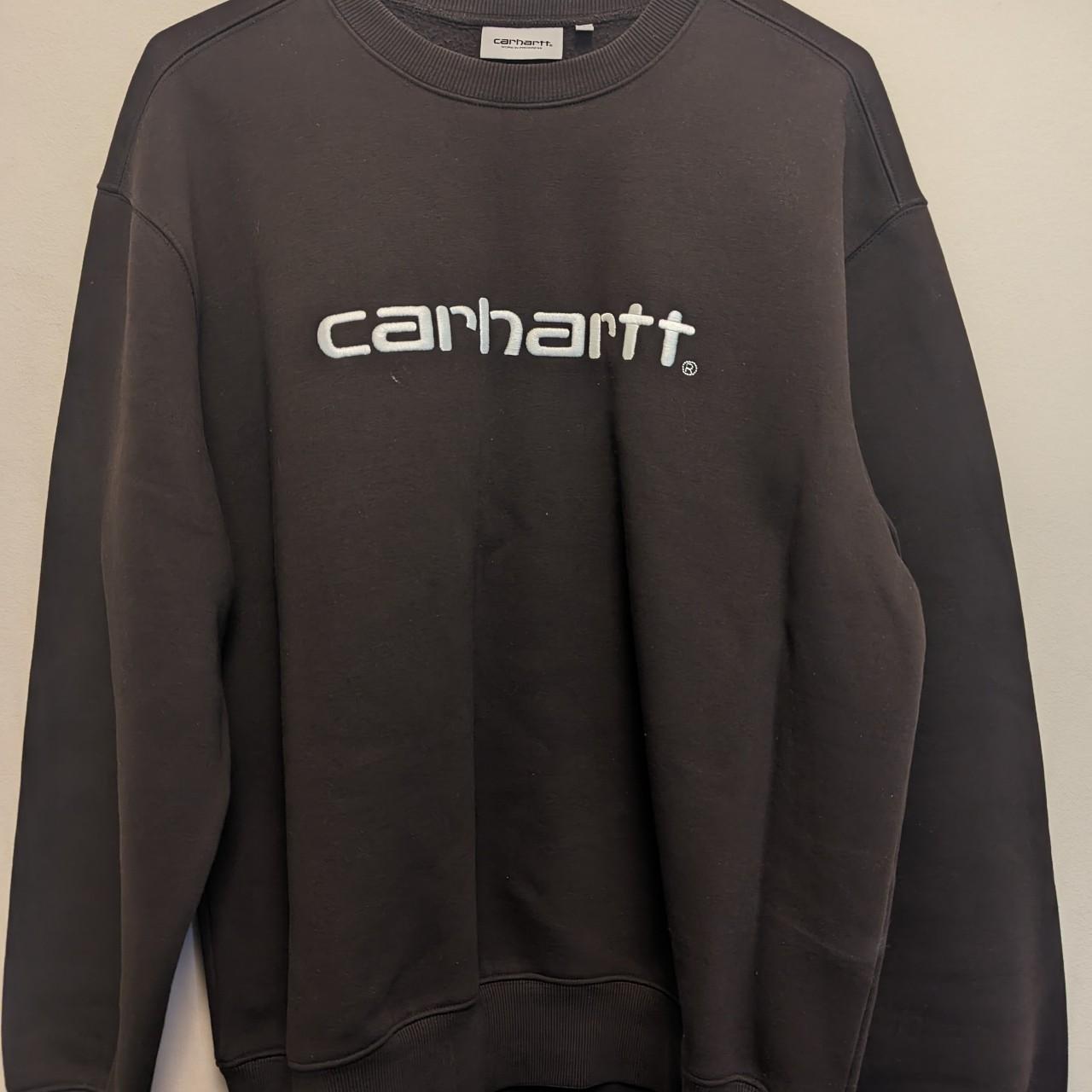 Carhartt sweatshirt - dark brown - large Hardly... - Depop