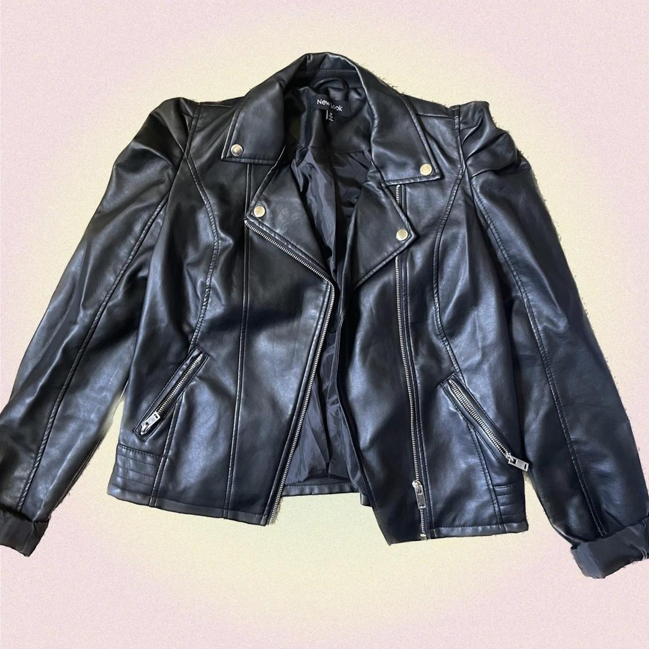 Black Leather Jacket • size; women’s medium •... - Depop