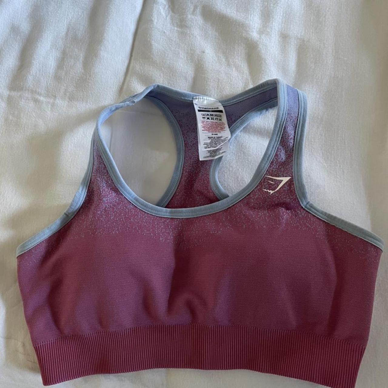 gymshark ombré seamless sports bra pink and light... Depop