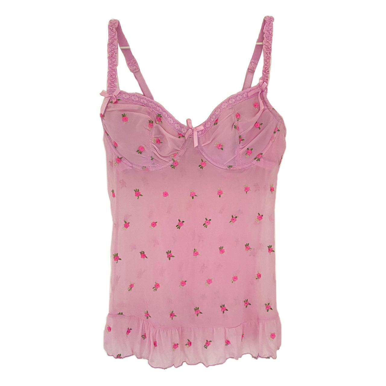 the MOST y2k / 00s lingerie RAMPAGE baby pink floral... - Depop