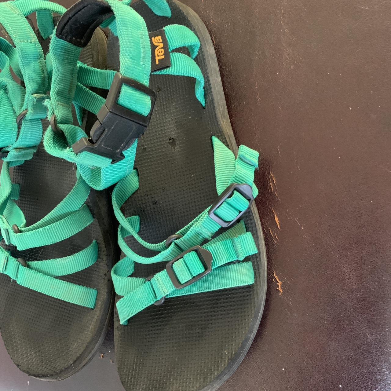 Teva sandals with blue straps, quite adjustable,... Depop
